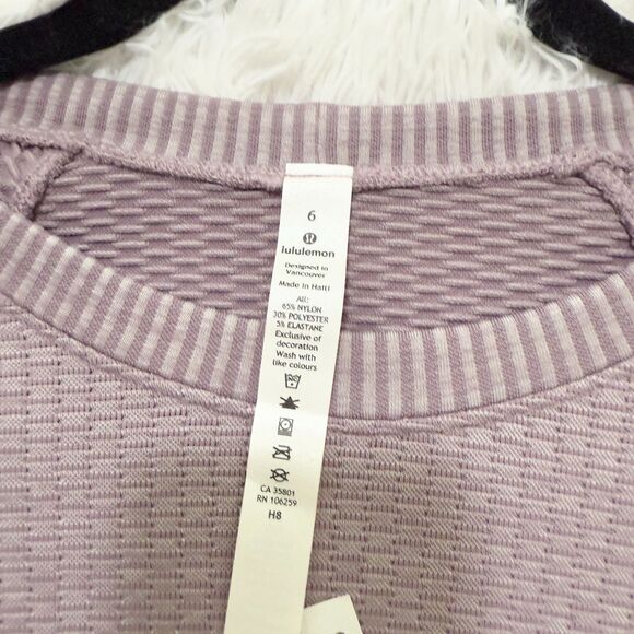 Women Lululemon Rest Less Pullover Slim Fit Bubble Dot Violet Verbena Size 6 - Picture 5 of 9